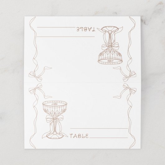 Handgetekende espresso martini - trouwkaarten (Buitenkant ongevouwen)