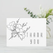 Handgetekende Floral II Spray Bedankt (Staand voorkant)