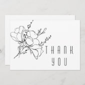 Handgetekende Floral II Spray Bedankt (Voorkant / Achterkant)