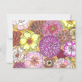 Handgetekende Floral Postal Wenskaart Briefkaart