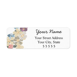 Handgetekende Floral Return Adreslabels Etiket