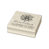 Handgetekende Flower Script naam & retour adres Rubberstempel (Stempel)