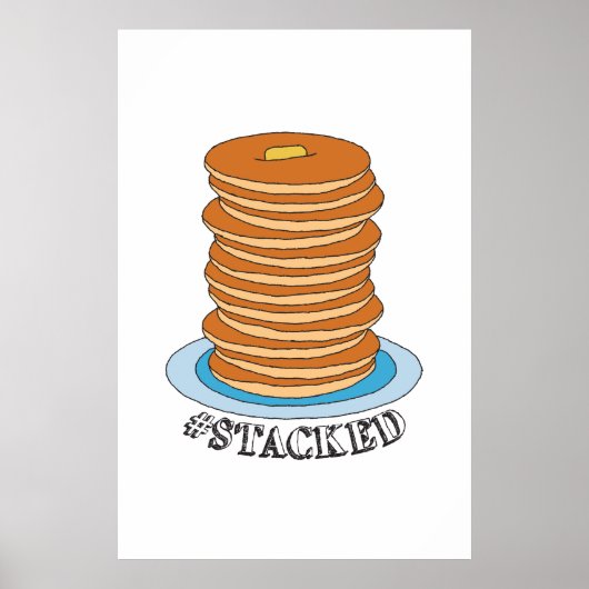 Handgetekende Full Stack Pancakes Clipart Pancake Poster (Voorkant)
