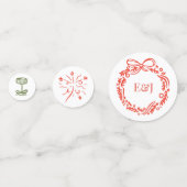 Handgetekende gekrabbelde speelse Doodles Holiday Confetti (Achterkanten)