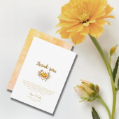 Handgetekende gouden Petten perzik afstuderen Bedankkaart