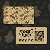 handgetekende griezelige Halloweenpatroon Visitekaartje