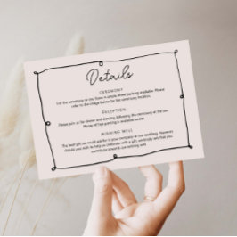 Handgetekende grillige randgegevens behuizing Kaar Kaart