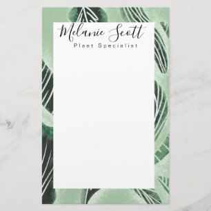 Handgetekende groene botanische specialist botanic briefpapier