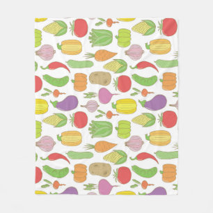 Handgetekende groenten, doodle achtergrond. fleece deken