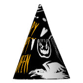 Handgetekende Halloweensymbolen, collectie. Feesthoedjes (Rechts)