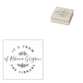Handgetekende Harten & Bladeren 'Uit de Bibliothee Rubberstempel (Gestempeld)