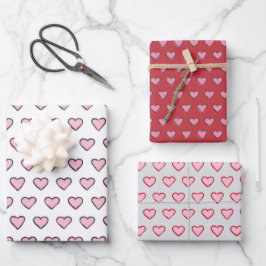 Handgetekende harten vol. 2 Valentijn Gift Wrap Se Inpakpapier Vel