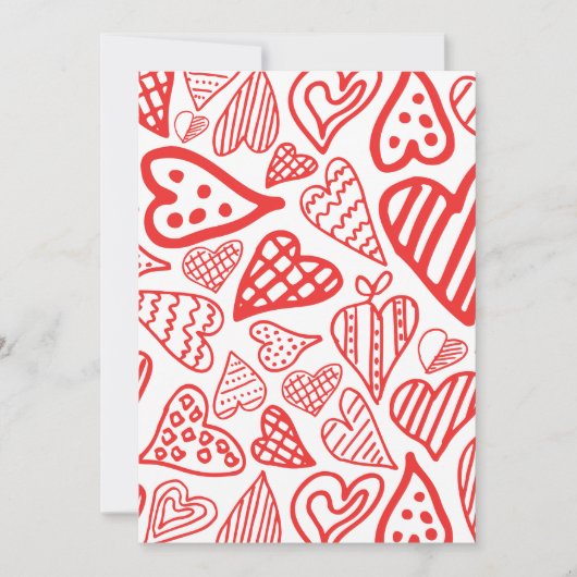 Handgetekende Hearts Design | Grappig en romantisc Bedankkaart (Voorkant)