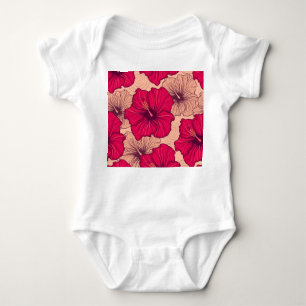 Handgetekende Hibiscusbloemen  Romper