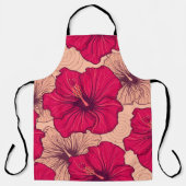 Handgetekende Hibiscusbloemen Schort (Voorkant)