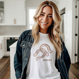 handgetekende Hoefijzers   neutraal rustiek Wester Tri-Blend Shirt