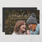 Handgetekende horizontale foto Save the Date Kaart (Voorkant / Achterkant)