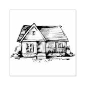 Handgetekende House Rubber Stamp Rubberstempel (Afrduk)