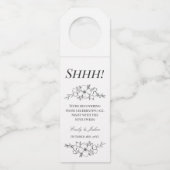 Handgetekende houtskool en witte bloemen storen ni flessenhanger (Voorkant)