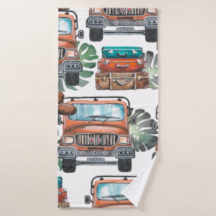 Handgetekende illustratie. Waterverf naadloos onde Badhanddoek