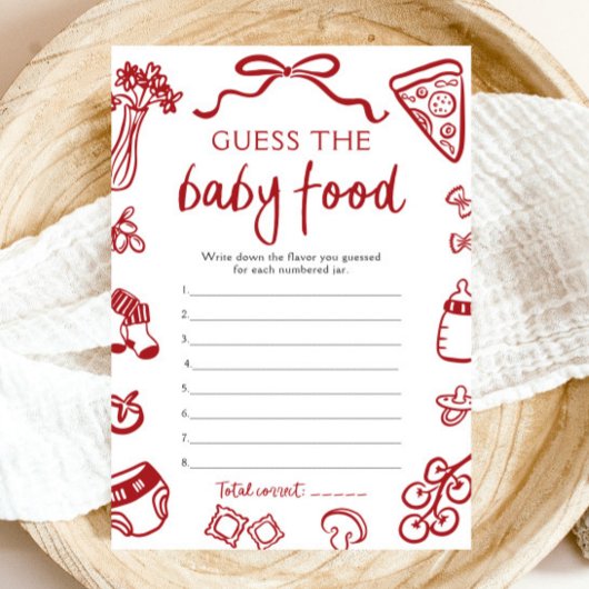 Handgetekende Italiaans Baby shower raden het Baby Kaart
