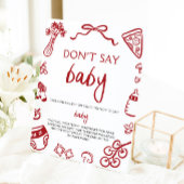 Handgetekende Italiaanse Baby Dont Say Baby Baby s Reclamebord Met Voetstuk