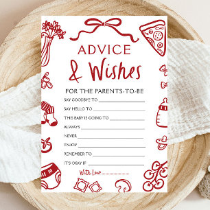 Handgetekende Italiaanse babyshower advies en wens Kaart