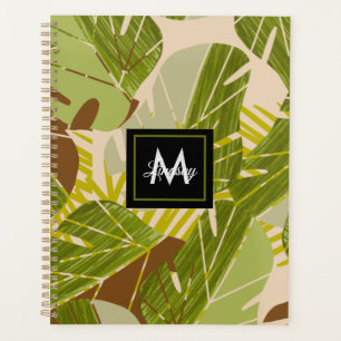 Handgetekende Jungle Groene Bruine Blad    Planner