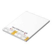 Handgetekende Kat Moderne kat met aangepaste naam Notitieblok (Gedraaid)