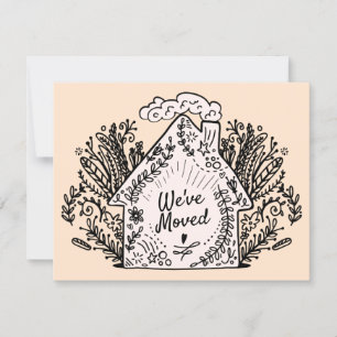 Handgetekende kennisgeving thuisbeweging kaart