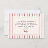 Handgetekende Kerst Bruidsdouche Bedankkaart (Achterkant)