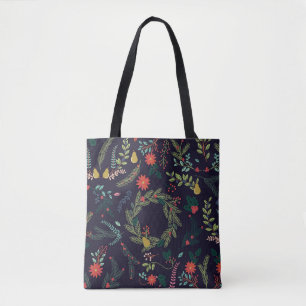 Handgetekende kerstbloemen:  collectie draagtas