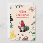 Handgetekende kerstvakantie Kaart (Voorkant)