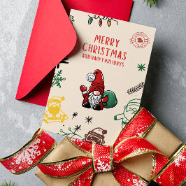 Handgetekende kerstvakantie Kaart