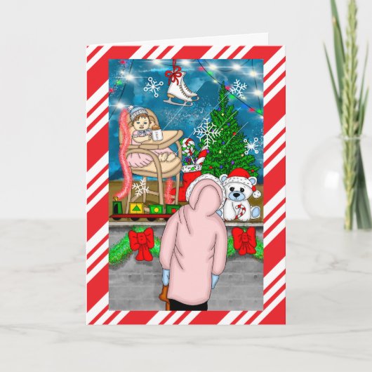 Handgetekende kerstvensterfeestdag Kaart (Voorkant)