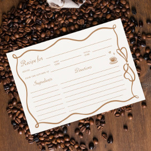 Handgetekende koffie bruiloftsch Shower Receptkaar Kaart