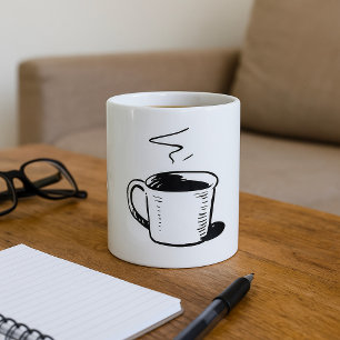 Handgetekende koffiemok schets minimalistisch