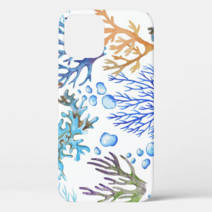Handgetekende koralen: onderwater zee. iPhone 12 hoesje