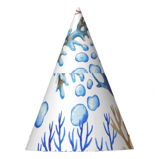 Handgetekende koralen: onderwater zee. feesthoedjes (Voorkant)