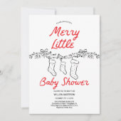 Handgetekende kousen Merry Little Baby shower Kaart (Voorkant)