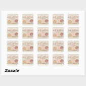 Handgetekende krayon garen, geschenketiket haakhaa vierkante sticker (Vel)