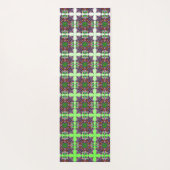 Handgetekende Kunst Dragonfly Mandala Paars Lime G Yogamat (Achterkant)