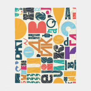 Handgetekende letters:  naadloos ontwerp. fleece deken
