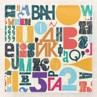 Handgetekende letters: naadloos ontwerp. glazen onderzetter