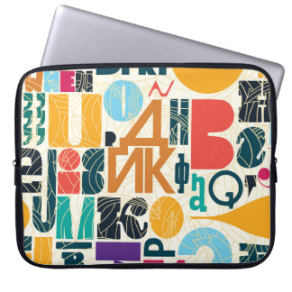 Handgetekende letters: naadloos ontwerp. laptop sleeve