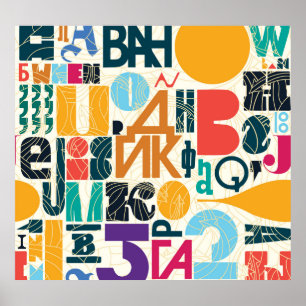Handgetekende letters: naadloos ontwerp. poster