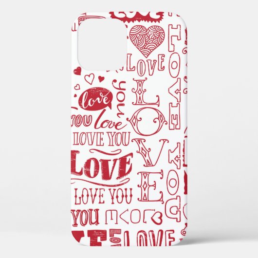 handgetekende liefdesdoodles Case-Mate iPhone case (Achterkant)