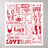 handgetekende liefdesdoodles poster (Voorkant)