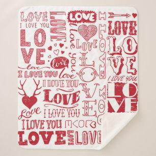 handgetekende liefdesdoodles  sherpa deken