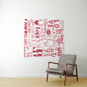 handgetekende liefdesdoodles  wandkleed (In Situ (horizontaal))